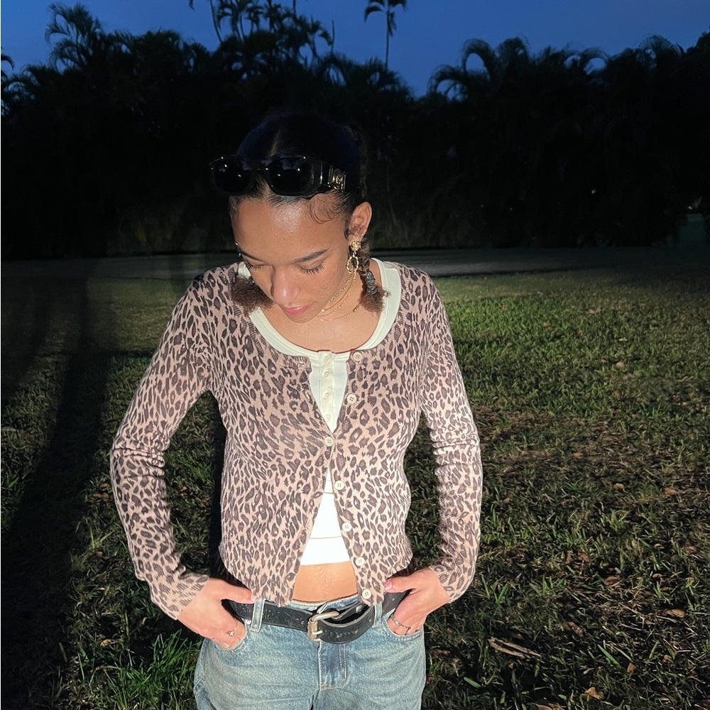 Leopard print cardigan